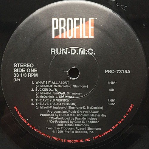 RUN D.M.C. // WHAT'S IT ALL ABOUT (2VER) / THE AVE. (3VER) / SUCKER DJ'S