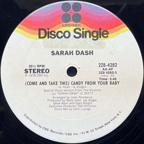 SARAH DASH // (COME AND TAKE THIS) CANDY FROM YOUR BABY (5:45) / DO IT FOR LOVE (3:22)