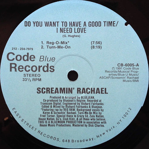 SCREAMIN' RACHAEL // DO YOU WANT TO HAVE A GOOD TIME / I NEED LOVE (5VER)