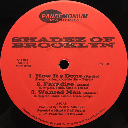 SHADEZ OF BROOKLYN // HOW IT'S DONE (3VER) / PARADISE (2VER) / WANTED MEN