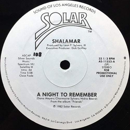 SHALAMAR // A NIGHT TO REMEMBER (5:08)