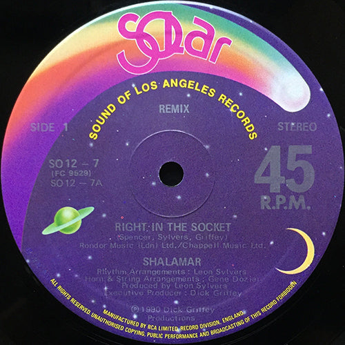 SHALAMAR // RIGHT IN THE SOCKET (LP VERSION) / THE RIGHT TIME FOR US