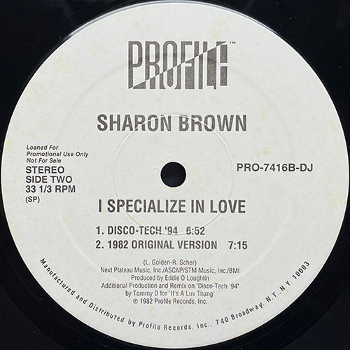 SHARON BROWN // I SPECIALIZE IN LOVE ('94 REMIX & ORIGINAL) (4VER)