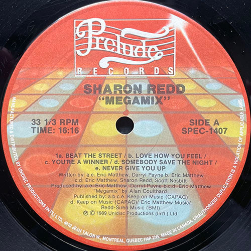 SHARON REDD // MEGAMIX (16:16) inc. BEAT THE STREET - LOVE HOW YOU FEEL - YOU'RE A WINNER - SOMEBODY SAVE THE NIGHT - NEVER GIVE YOU UP / SOMEBODY SAVE THE NIGHT (6:55)