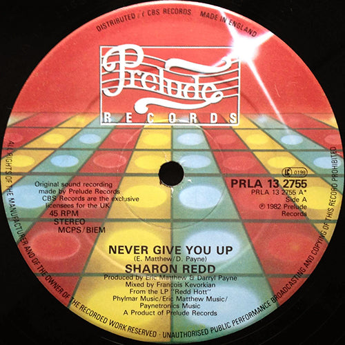 SHARON REDD // NEVER GIVE YOU UP / BEAT THE STREET (VOCAL & INSTRUMENTAL)