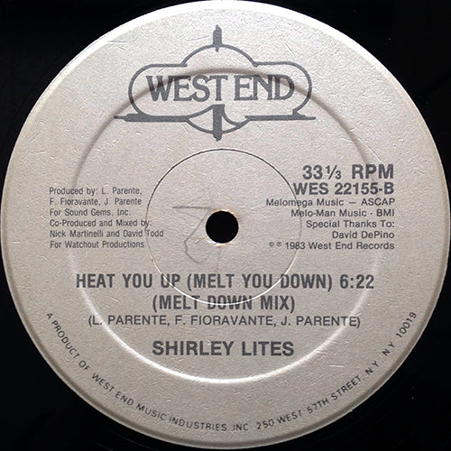 SHIRLEY LITES // HEAT YOU UP (MELT YOU DOWN) (6:57) / (MELT DOWN MIX) (6:22)