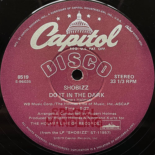SHOBIZZ // DO IT IN THE DARK (5:22) / WE ARE A MUSIC MACHINE (6:05)
