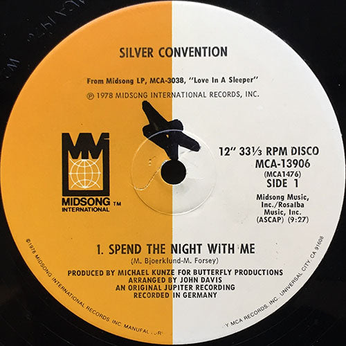 SILVER CONVENTION // SPEND THE NIGHT WITH ME (9:27) / MISSION TO VENUS (8:45)