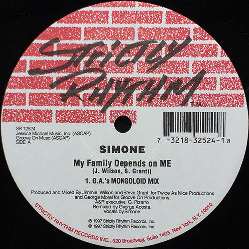 SIMONE // MY FAMILY DEPENDS ON ME (GEORGE ACOSTA REMIX) (3VER)