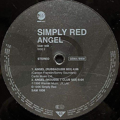 SIMPLY RED // ANGEL (RUBBADUBB MIX & MOUSSE T MIX) (4VER)