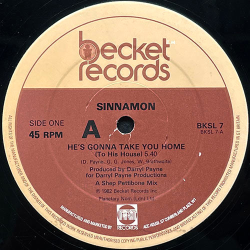 SINNAMON // HE'S GONNA TAKE YOU HOME (TO HIS HOUSE) (5:40) / INST (11 ...