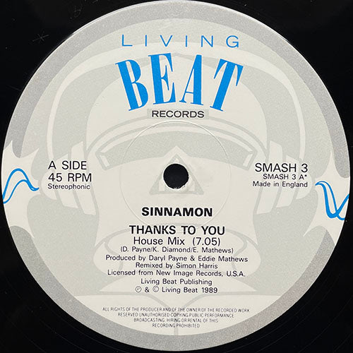 SINNAMON // THANKS TO YOU (HOUSE MIX) (7:05) / (DEEP HOUSE MIX) (6:55) / (ORIGINAL VERSION) (5:40)