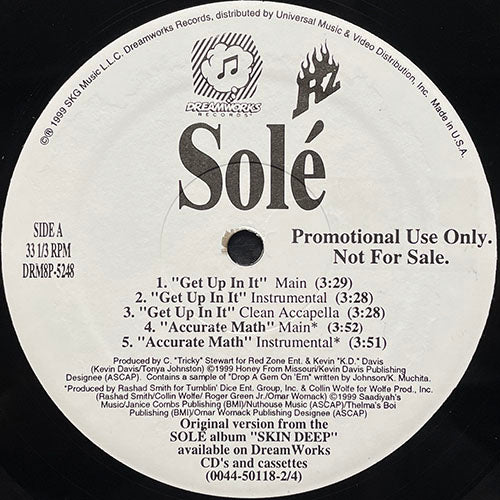 SOLE // GET UP IN IT (3VER) / ACCURATE MATH (2VER) / IT WASN'T ME (3VER) / 4,5,6