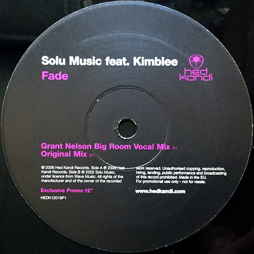 SOLU MUSIC feat. KIMBLEE // FADE (GRANT NELSON BIG ROOM VOCAL MIX) / (ORIGINAL MIX)