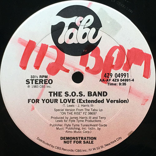 S.O.S. BAND // FOR YOUR LOVE (EXTENDED VERSION) (9:35) / (6:28)