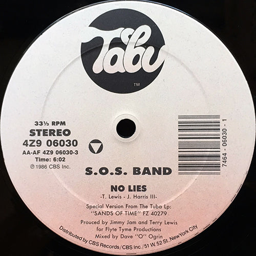 S.O.S. BAND // NO LIES (6:02) / (12" DUB) (5:06)