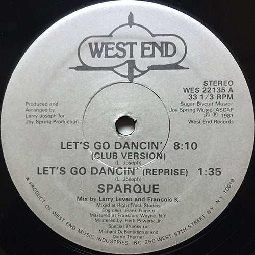 SPARQUE // LET'S GO DANCIN' (CLUB VERSION) (8:10) / (REPRISE) (1:35) / (PARTY VERSION) (5:55)