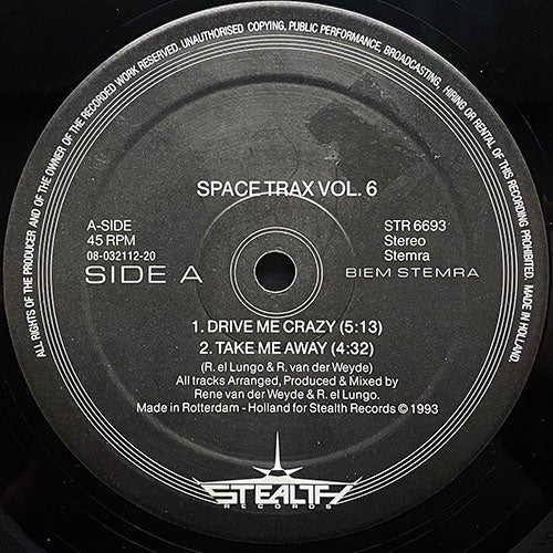 SPACE TRAX // VOLUME 6 (EP) inc. DRIVE ME CRAZY / TAKE ME AWAY / SHINE YOUR LIGHTS / JOLICE