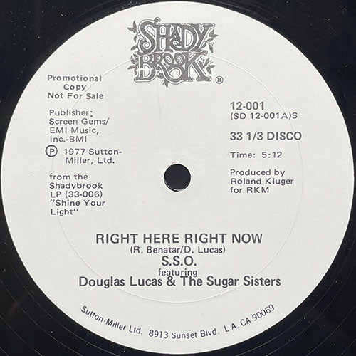 S.S.O. feat. DOUGLAS LUCAS & THE SUGAR SISTERS // RIGHT HERE RIGHT NOW (5:12) / GIVE A DAMN (4:03)