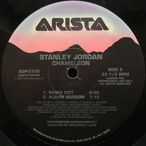 STANLEY JORDAN // CHAMELEON (EXTENDED REMIX) (6:46) / (DRUM MIX) (2:28) / (REMIX EDIT) (4:02) / (ALBUM VERSION) (7:15)