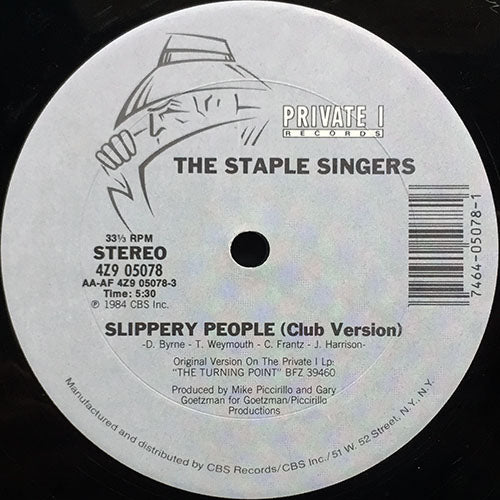 STAPLE SINGERS // SLIPPERY PEOPLE (CLUB VERSION) (5:30) / (INSTRUMENTAL) (4:50))