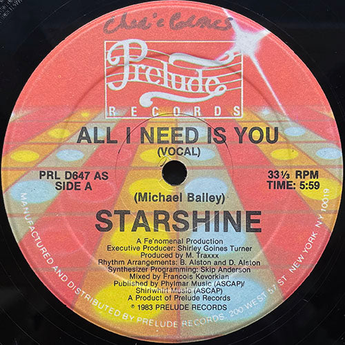 STARSHINE // ALL I NEED IS YOU (5:59) / INST (5:42)
