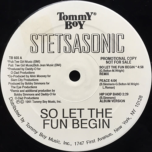 STETSASONIC // HIP HOP BAND / SO LET THE FUN BEGIN (4VER) / PEACE