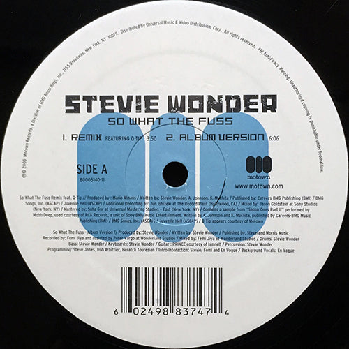 STEVIE WONDER feat. Q-TIP // SO WHAT THE FUSS (REMIX & LP VERSION) (2VER) / SIGNED, SEALED, DELIVERED I'M YOURS