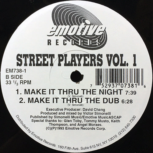 STREET PLAYERS // VOL. 1 (EP) inc. GONNA MAKE YOU MOVE / SOMALIA / MAKE IT THRU THE NIGHT / MAKE IT THRU THE DUB