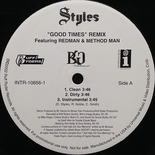 STYLES feat. REDMAN & METHOD MAN / BABY, DRAG-ON, JADAKISS, SHEEK & J-HOOD // GOOD TIMES (REMIX) (5VER)