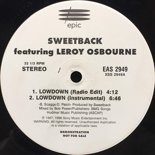 SWEETBACK feat. LEROY OSBORNE // LOWDOWN (2VER) / AU NATURAL (2VER)