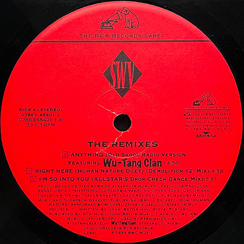 SWV // THE REMIXES (EP) inc. ANYTHING / RIGHT HERE / I'M SO INTO YOU / WEAK / DOWNTOWN / YOU'RE ALWAYS ON MY MIND