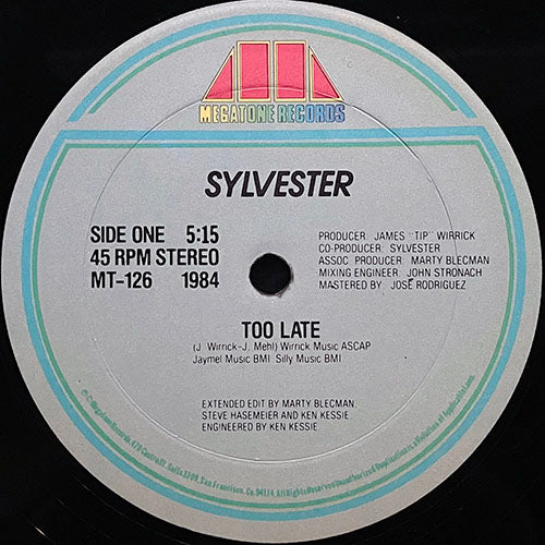 SYLVESTER // TOO LATE (5:15) / TROUBLE IN PARADISE (REMIX) (7:54)