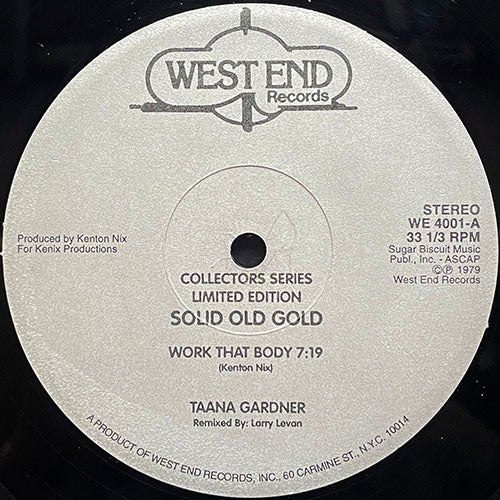 TAANA GARDNER / BOMBERS // WORK THAT BODY (7:19) / THE MEXICAN (12:33)