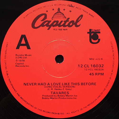 TAVARES // NEVER HAD A LOVE LIKE THIS BEFORE (LONG VERSION) / INST / POSITIVE FORCES