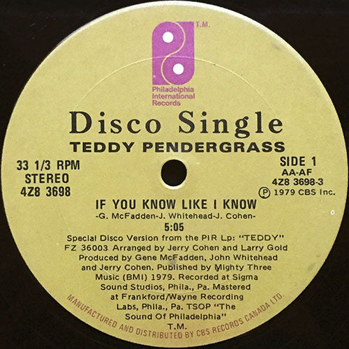 TEDDY PENDERGRASS // IF YOU KNOW LIKE I KNOW (5:05) / TURN OFF THE LIGHTS (5:55)