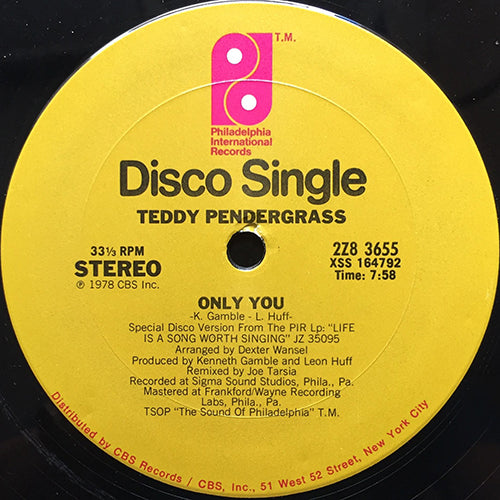 TEDDY PENDERGRASS // ONLY YOU (7:58) / GET UP, GET DOWN, GET FUNKY, GET LOOSE (7:11)