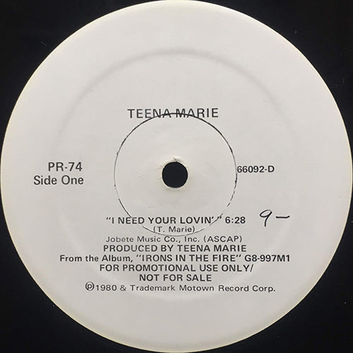 TEENA MARIE / HIGH INERGY // I NEED YOUR LOVIN' (6:28) / MAKE ME YOURS (3:33)
