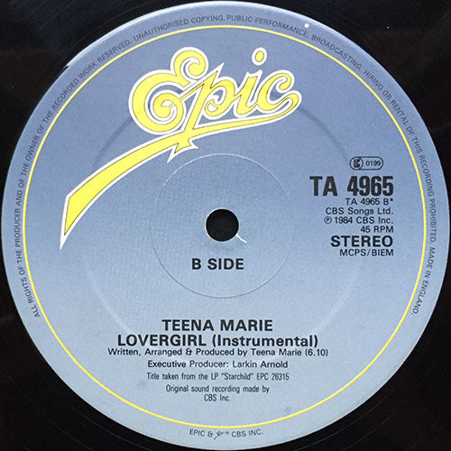 TEENA MARIE // LOVERGIRL (EXTENDED REMIX) (5:53) / (INSTRUMENTAL) (6:10)