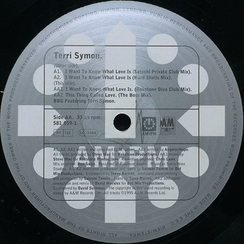 TERRI SYMON // I WANT TO KNOW (WHAT LOVE IS) (3VER) / THIS THING CALLED LOVE (DAVID MORALES REMIX)