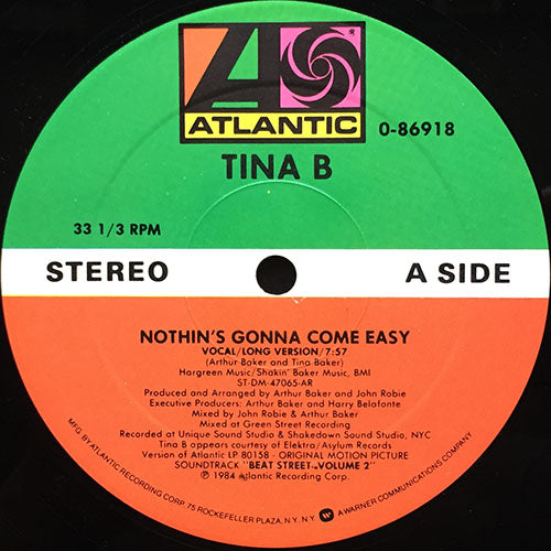 TINA B // NOTHIN'S GONNA COME EASY (3VER)