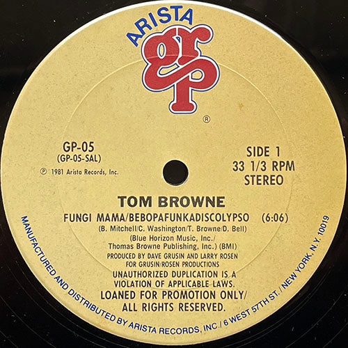 TOM BROWNE // FUNGI MAMA/BEBOPAFUNKADISCOLYPSO (6:06/3:46)
