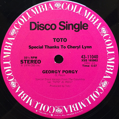 TOTO // GEORGY PORGY (5:07) / CHILD'S ANTHEM (2:45)