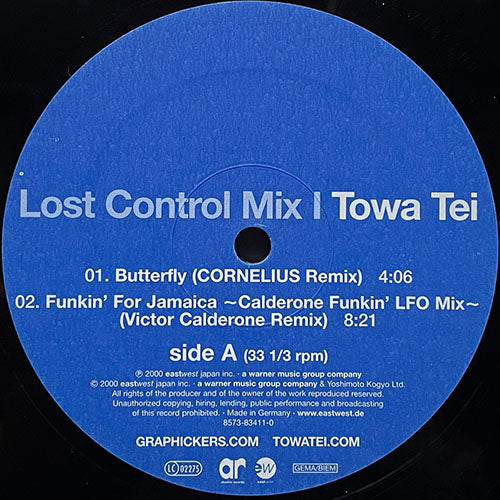 TOWA TEI // LOST CONTROL MIX I (EP) inc. BUTTERFLY (CORNELIUS REMIX) / FUNKIN' FOR JAMAICA (VICTOR CALDERONE REMIX)  / CONGRATURATIONS! (SHARP BOYS REMIX) / A RING (NAKED MUSIC REMIX)