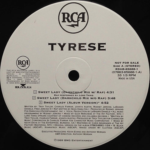 TYRESE // SWEET LADY (REMIX & LP VERSION) (6VER)
