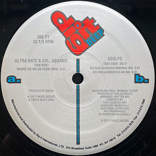 ULTRA NATE & COL. ABRAMS / ADOLFO // WHERE DO WE GO FROM HERE (5:41) / DO I (2VER)