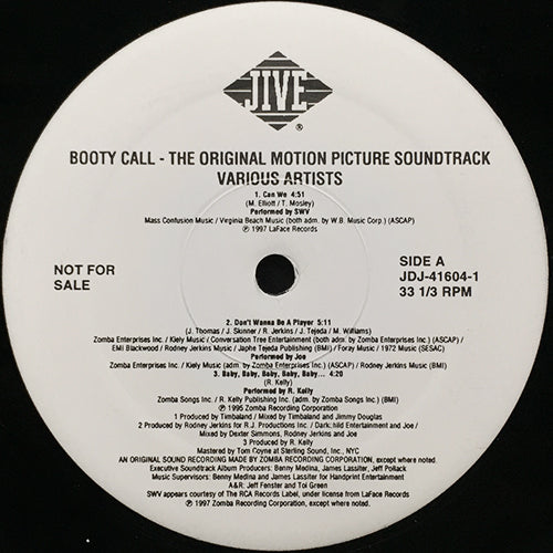 V.A. (SWV / JOE / JOHNNY GILL & COKO / 1 ACCORD / GERALD LEVERT / SILK / TOO SHORT & LIL KIM / BACKSTREET BOYS / SQUIRREL / D-SHOT) // BOOTY CALL (LP) inc. CAN WE / DON'T WANNA BE A PLAYER FIRE & DESIRE / HOLD THAT THOUGHT / FEEL GOOD  etc