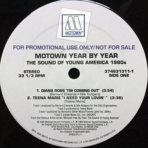 DIANA ROSS / TEENA MARIE // MOTOWN YEAR BY YEAR (THE SOUND YOUNG AMERICA 1980'S) inc. I'M COMING OUT / I NEED YOUR LOVIN' / BEHIND THE GROOVE / UPSIDE DOWN