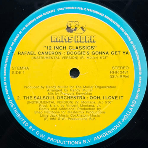 V.A. (RAFAEL CAMERON / SALSOUL ORCHESTRA / INNER LIFE) // BOOGIE'S GONNA GET YA (INST) (6:23) / OOH, I LOVE IT (INST) (5:00) / I LIKE IT LIKE THAT (7:37) / TAKE SOME TIME (FOR LOVE) (6:28)