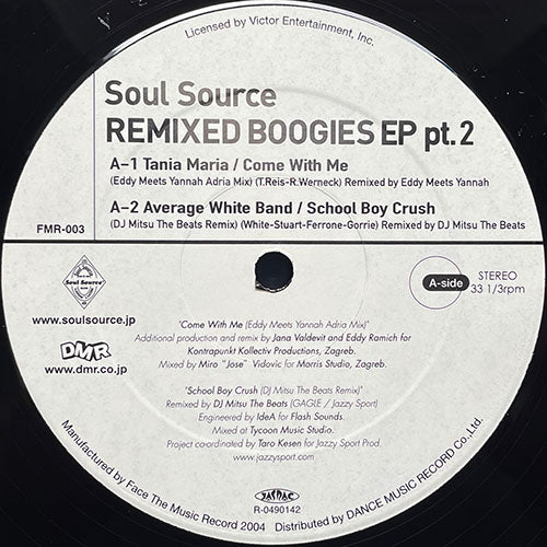 V.A. (TANIA MARIA / AVERAGE WHITE BAND / SYLVESTER / BOYS TOWN GANG) // REMIXED BOOGIES PT.2 (EP) inc. COME WITH ME (EDDY MEETS YANNAH ADRIA MIX) / SCHOOL BOY CRUSH (DJ MITSU THE BEATS REMIX) / I NEED YOU  / CAN'T TAKE MY EYES OFF YOU